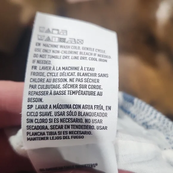 Blue and white stripped crop top with stretchy back size large by American Eagle - Picture 6 of 6